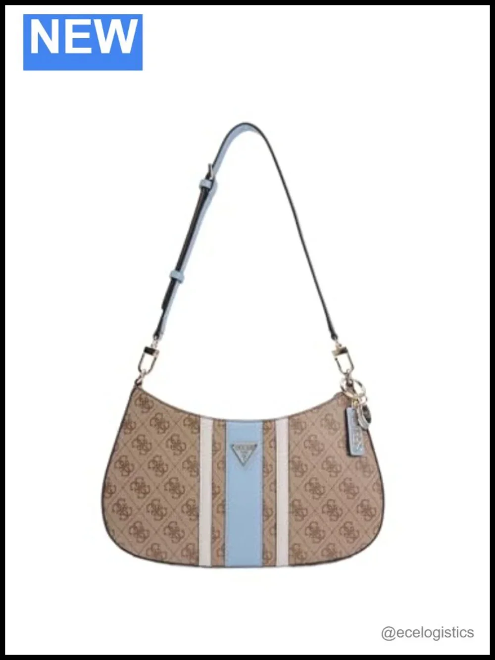 Noelle II Top Zip Shoulder Bag Hobo Polyurethane Gold Hardware